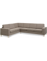 Panset hjørnesofa i polyester B295 x D230 cm - Natur/Lysebrun