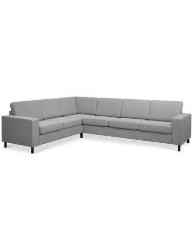 Panset hjørnesofa i polyester B295 x D230 cm - Sort/Grå