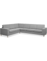 Panset hjørnesofa i polyester B295 x D230 cm - Natur/Grå