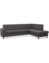 Panset højrevendt chaiselongsofa i polyester B279 x D197 cm - Sort/Antracit