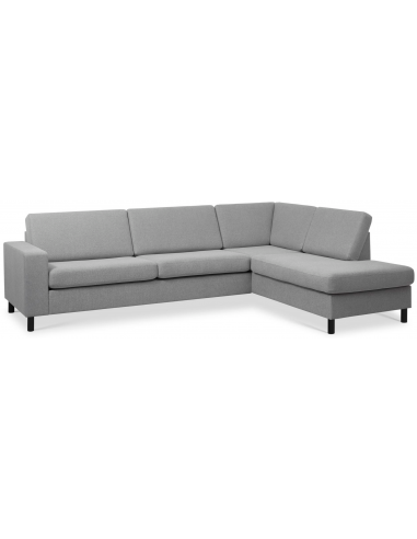 Panset højrevendt chaiselongsofa i polyester B279 x D197 cm - Sort/Grå