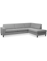 Panset højrevendt chaiselongsofa i polyester B279 x D197 cm - Sort/Grå