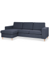 Panset chaiselongsofa i polyester B233 x D137 cm - Natur/Blå