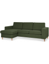 Panset chaiselongsofa i polyester B233 x D137 cm - Natur/Mosgrøn