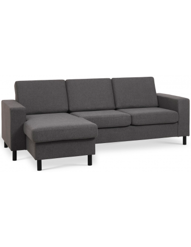 Panset chaiselongsofa i polyester B233 x D137 cm - Sort/Antracit