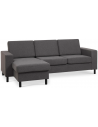 Panset chaiselongsofa i polyester B233 x D137 cm - Sort/Antracit