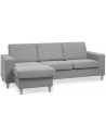 Panset chaiselongsofa i polyester B233 x D137 cm - Natur/Grå