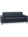 Panset 2-personers sofa i polyester B218 x D81 cm - Sort/Blå