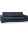 Panset 2-personers sofa i polyester B218 x D81 cm - Børstet alugrå/Blå