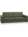 Panset 2-personers sofa i polyester B218 x D81 cm - Natur/Mosgrøn