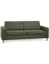 Panset 2-personers sofa i polyester B218 x D81 cm - Børstet alugrå/Mosgrøn