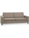 Panset 2-personers sofa i polyester B218 x D81 cm - Sort/Lysebrun