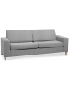 Panset 2-personers sofa i polyester B218 x D81 cm - Natur/Grå