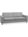 Panset 2-personers sofa i polyester B218 x D81 cm - Børstet alugrå/Grå