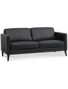 Askset 2-personers sofa i semi-anilin læder B180 x D86 cm - Sort/Sort