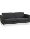 Askset 2-personers sofa i polyester B180 x D86 cm - Børstet alugrå/Antracit