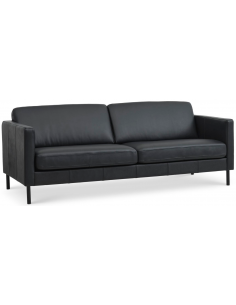 sofa 3 personer læder sort