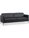 Askset 3-personers sofa i semi-anilin læder B214 x D86 cm - Natur/Sort