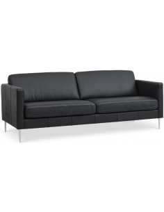 sofa 3 personer læder sort