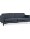 Askset 3-personers sofa i polyester B214 x D86 cm - Sort/Navy