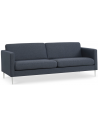 Askset 3-personers sofa i polyester B214 x D86 cm - Børstet alugrå/Navy