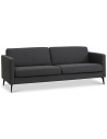 Askset 3-personers sofa i polyester B214 x D86 cm - Sort/Antracit