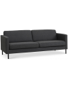 Askset 3-personers sofa i polyester B214 x D86 cm - Sort/Antracit