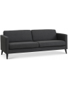 Askset 3-personers sofa i polyester B214 x D86 cm - Sort/Antracit