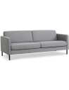 Askset 3-personers sofa i polyester B214 x D86 cm - Sort/Lysegrå