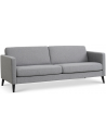 Askset 3-personers sofa i polyester B214 x D86 cm - Sort/Lysegrå