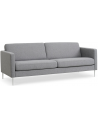 Askset 3-personers sofa i polyester B214 x D86 cm - Børstet alugrå/Lysegrå