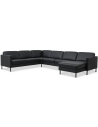 Askset U-sofa i semi-anilin læder B348 x D269 cm - Sort/Sort