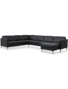 Askset U-sofa i semi-anilin læder B348 x D269 cm - Natur/Sort