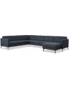 Askset U-sofa i polyester B348 x D269 cm - Sort/Navy