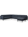 Askset U-sofa i polyester B348 x D269 cm - Sort/Navy