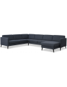 Askset U-sofa i polyester B348 x D269 cm - Sort/Navy