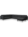 Askset U-sofa i polyester B348 x D269 cm - Sort/Antracit