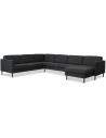 Askset U-sofa i polyester B348 x D269 cm - Sort/Antracit