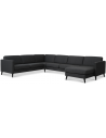 Askset U-sofa i polyester B348 x D269 cm - Sort/Antracit