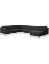 Askset U-sofa i polyester B348 x D269 cm - Natur/Antracit