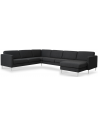 Askset U-sofa i polyester B348 x D269 cm - Børstet alugrå/Antracit