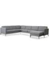 Askset U-sofa i polyester B348 x D269 cm - Sort/Lysegrå