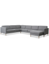 Askset U-sofa i polyester B348 x D269 cm - Natur/Lysegrå