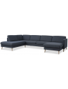 Askset venstrevendt U-sofa i polyester B336 x D219 cm - Natur/Navy