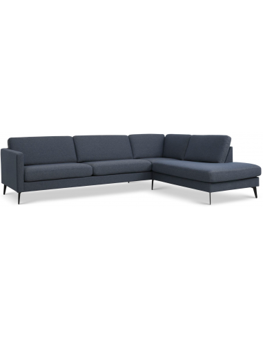 Askset højrevendt chaiselongsofa i polyester B291 x D219 cm - Sort/Navy