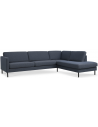 Askset højrevendt chaiselongsofa i polyester B291 x D219 cm - Sort/Navy