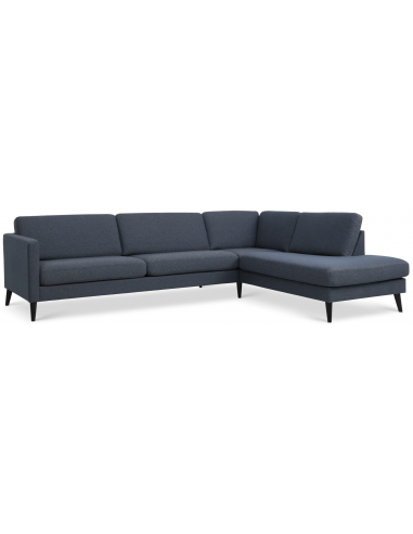 Askset højrevendt chaiselongsofa i polyester B291 x D219 cm - Sort/Navy