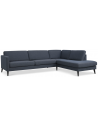 Askset højrevendt chaiselongsofa i polyester B291 x D219 cm - Sort/Navy