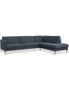 Askset højrevendt chaiselongsofa i polyester B291 x D219 cm - Natur/Navy