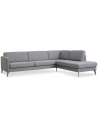 Askset højrevendt chaiselongsofa i polyester B291 x D219 cm - Sort/Lysegrå